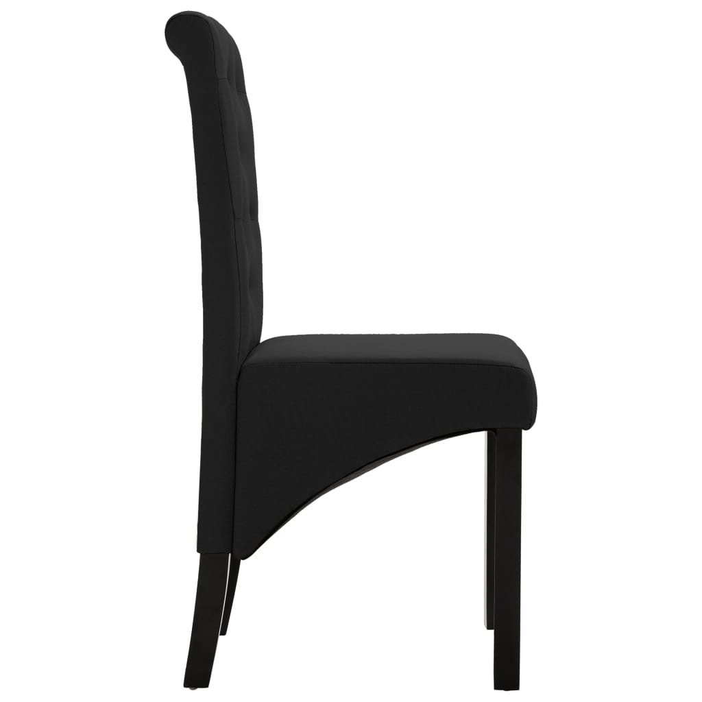 Chaises à manger lot de 6 noir tissu - XIOS