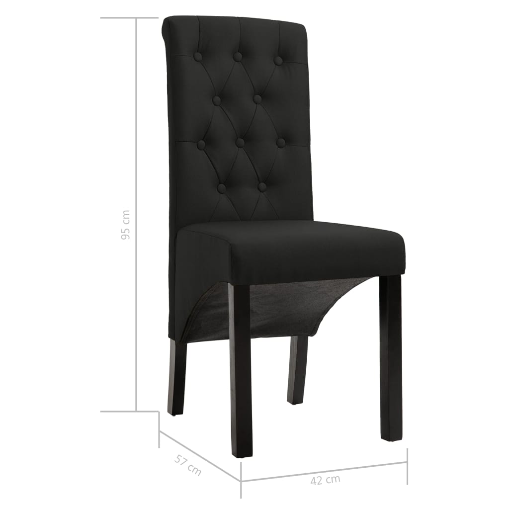 Chaises à manger lot de 6 noir tissu - XIOS