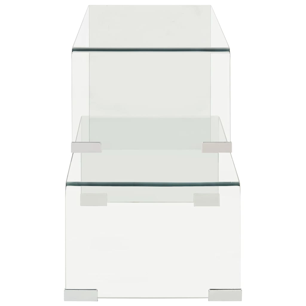 Ensemble de table basse 2 pcs 90x30x20/110x30x40cm Verre trempé
