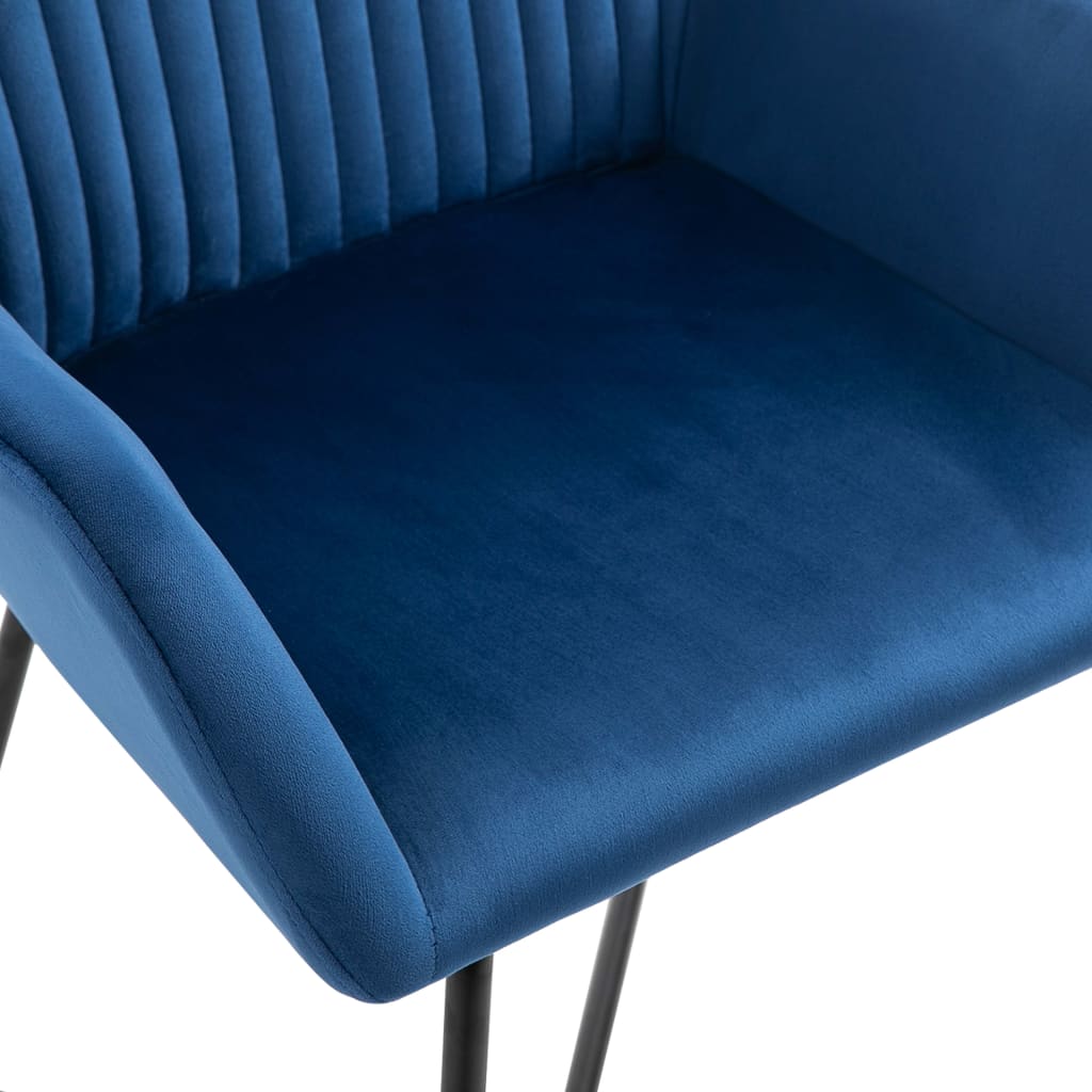 Chaises à manger lot de 4 Bleu Velours - XIOS