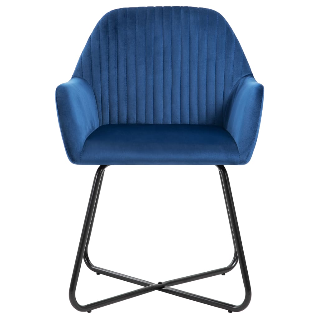Chaises à manger lot de 6 bleu velours - XIOS