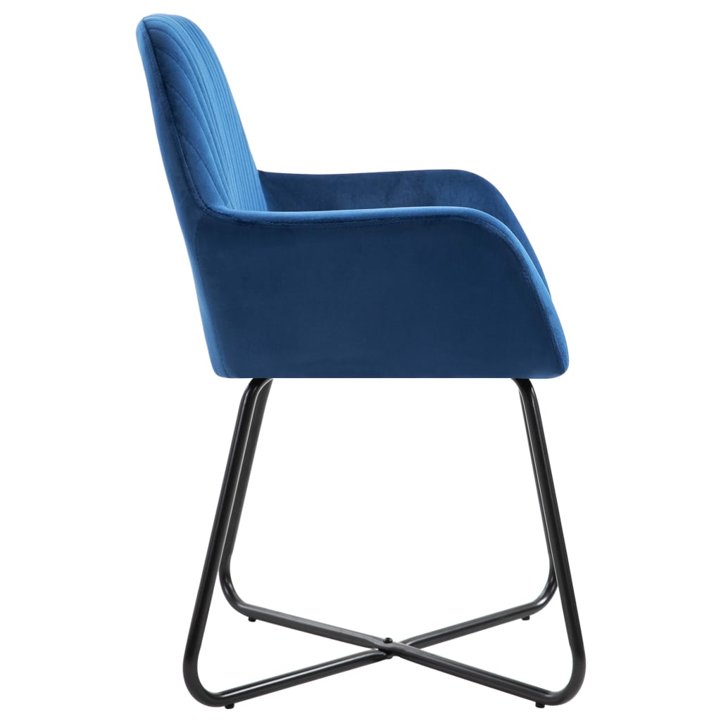 Chaises à manger lot de 6 bleu velours - XIOS