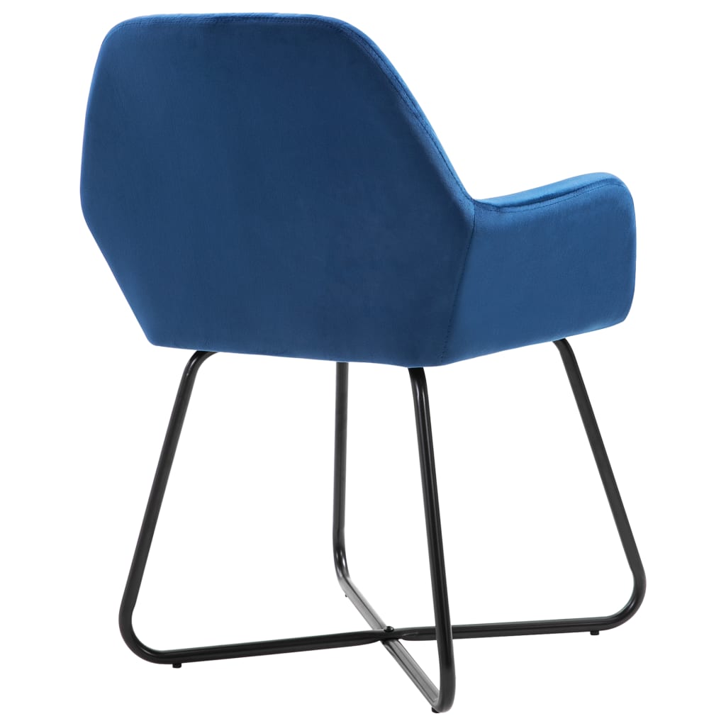 Chaises à manger lot de 6 bleu velours - XIOS