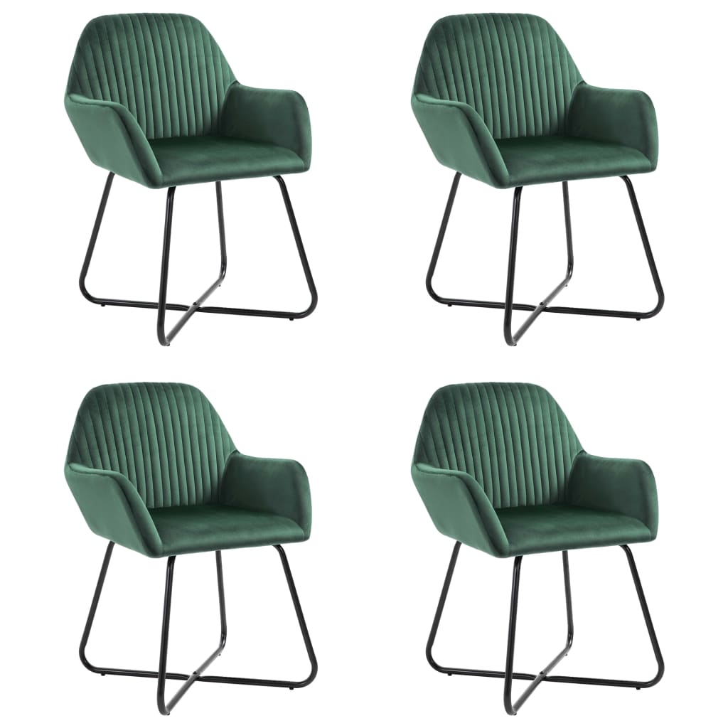 Chaises à manger lot de 4 vert velours - XIOS