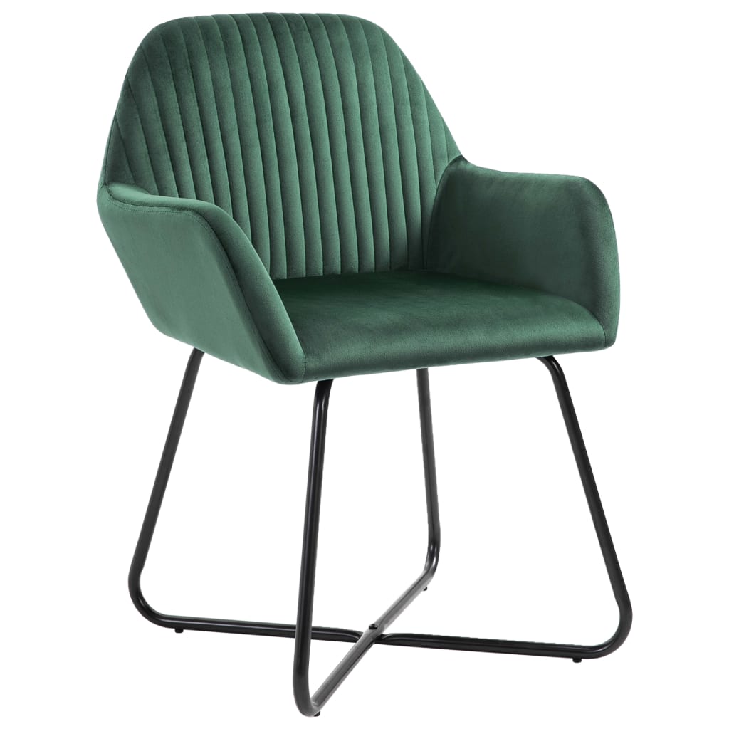 Chaises à manger lot de 4 vert velours - XIOS