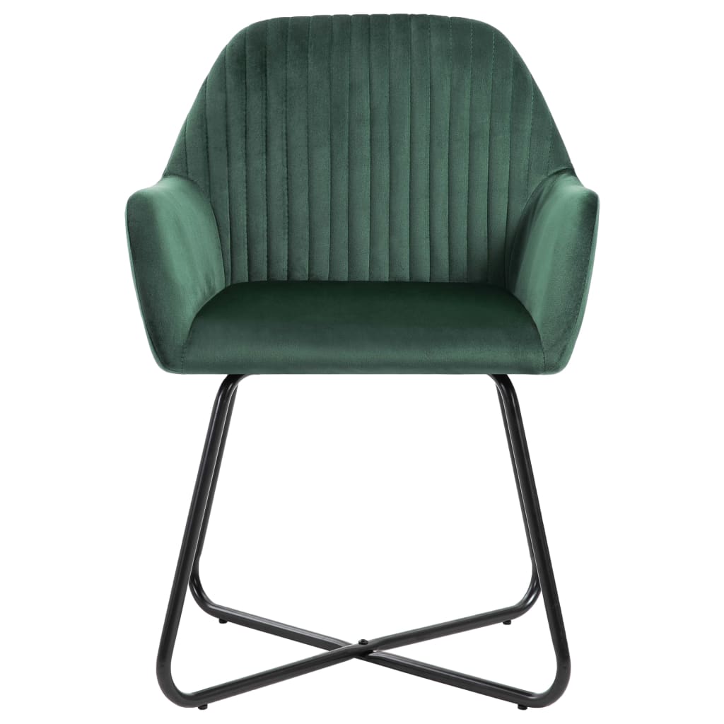 Chaises à manger lot de 4 vert velours - XIOS