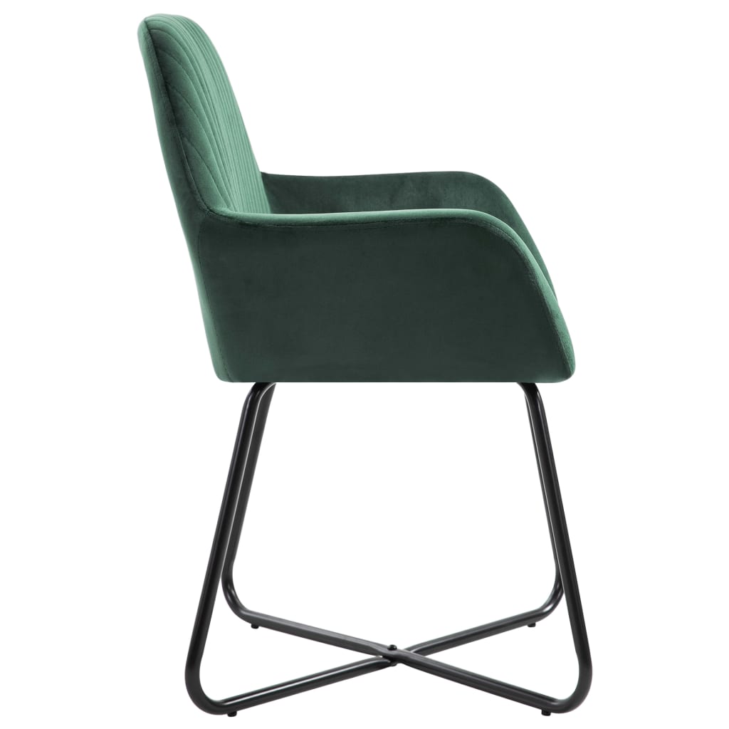 Chaises à manger lot de 4 vert velours - XIOS