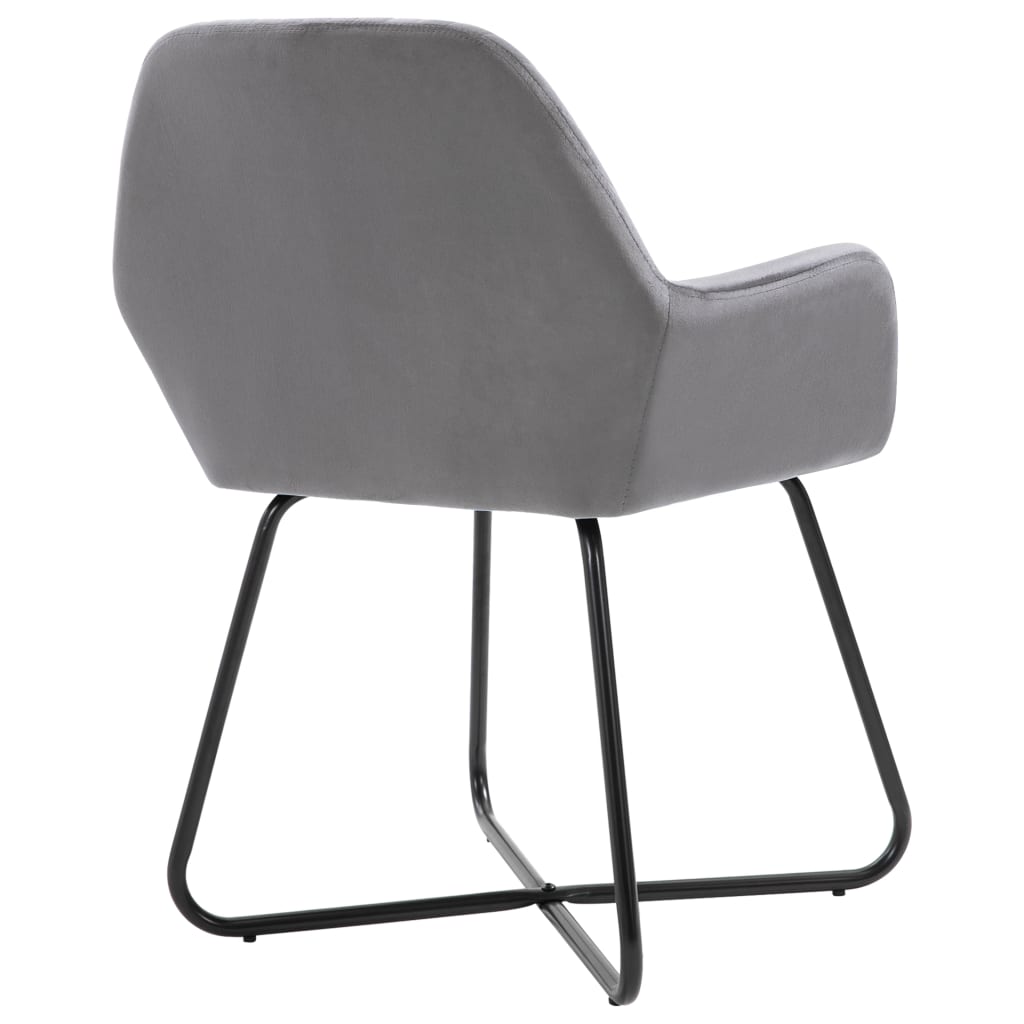 Chaises à manger lot de 4 gris velours - XIOS