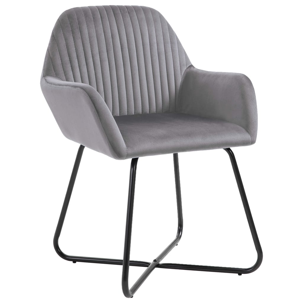 Chaises à manger lot de 6 gris velours - XIOS
