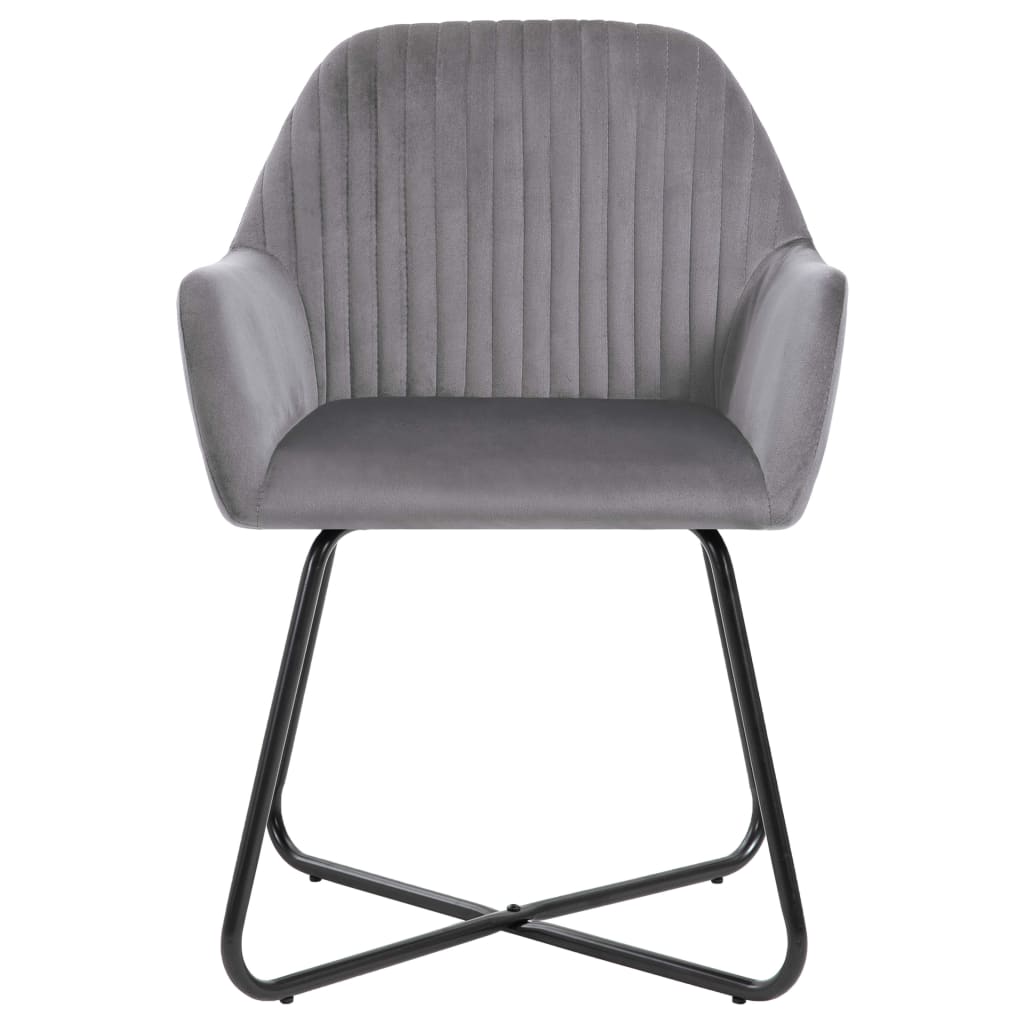 Chaises à manger lot de 6 gris velours - XIOS