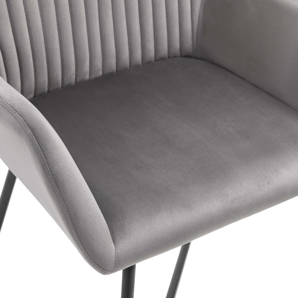Chaises à manger lot de 6 gris velours - XIOS