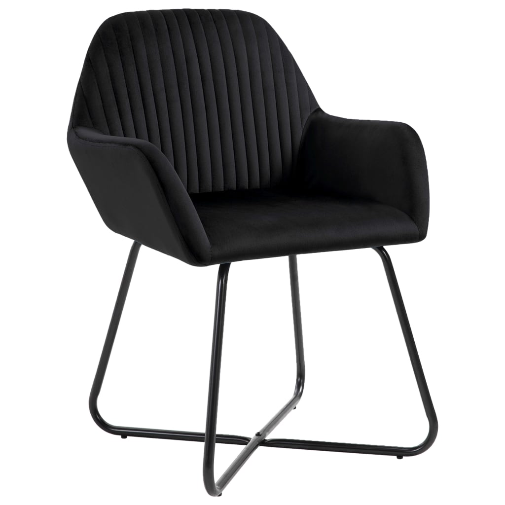 Chaises à manger lot de 6 noir velours - XIOS
