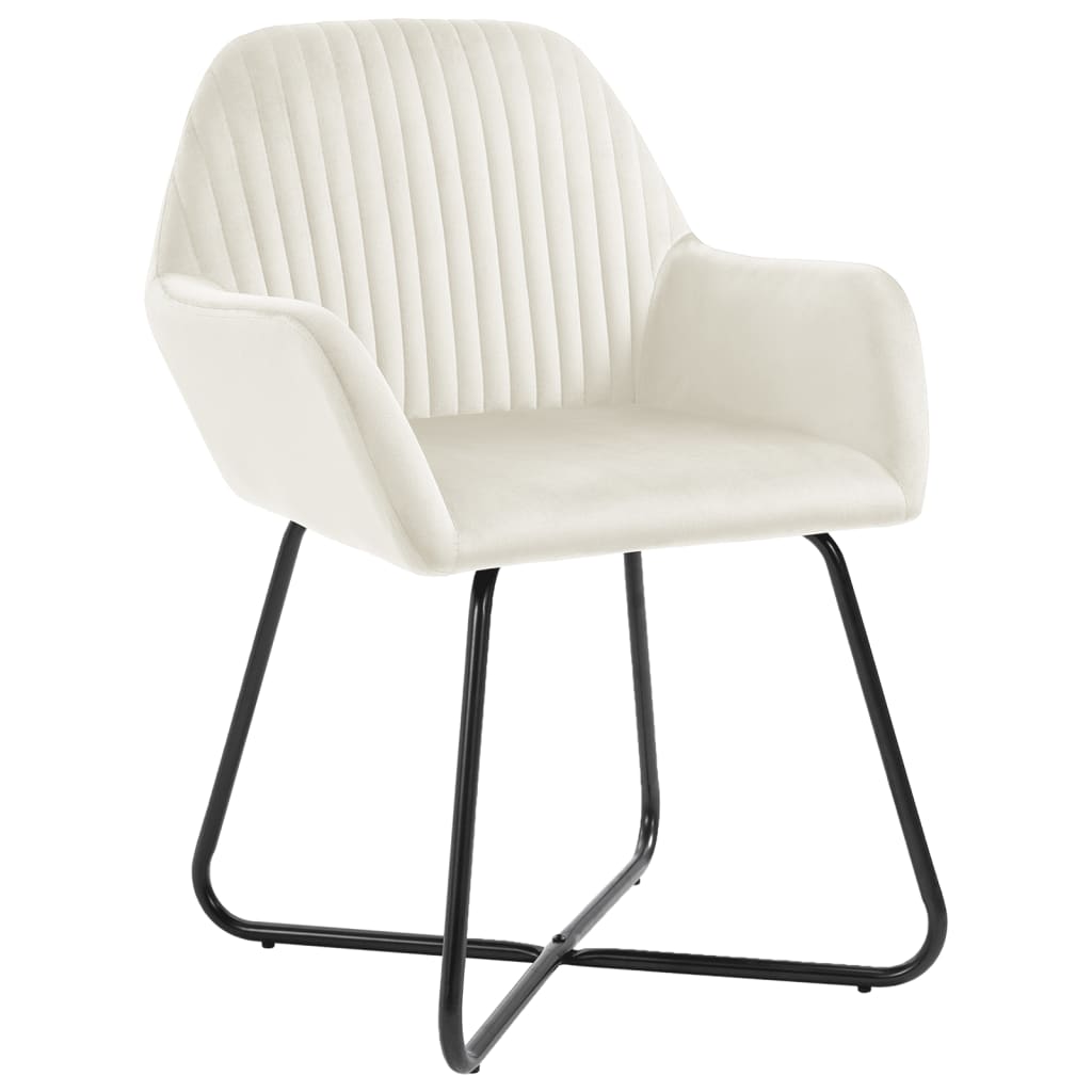 Chaises à manger lot de 4 Crème Velours - XIOS