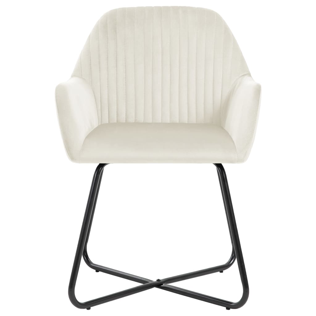 Chaises à manger lot de 4 Crème Velours - XIOS