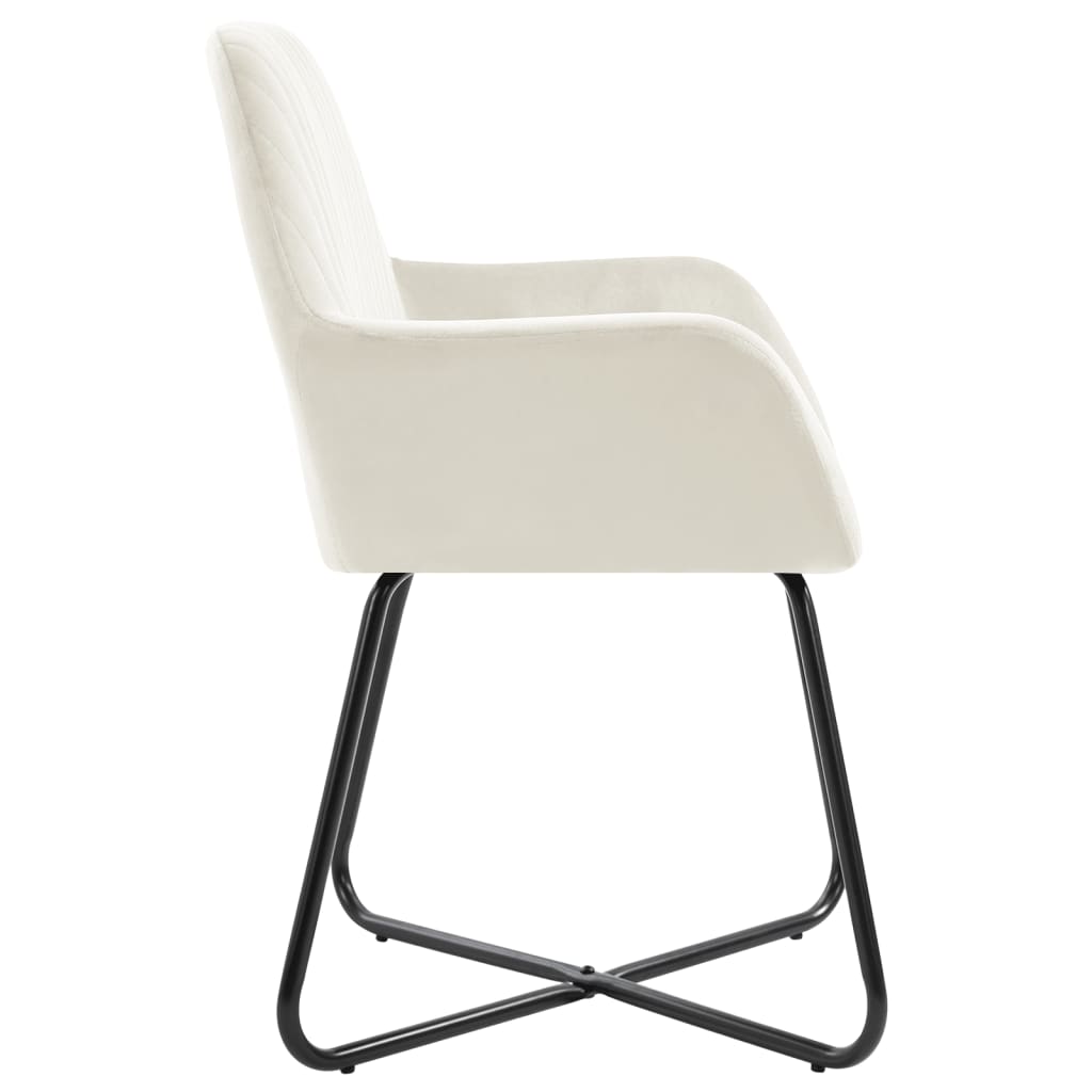 Chaises à manger lot de 4 Crème Velours - XIOS