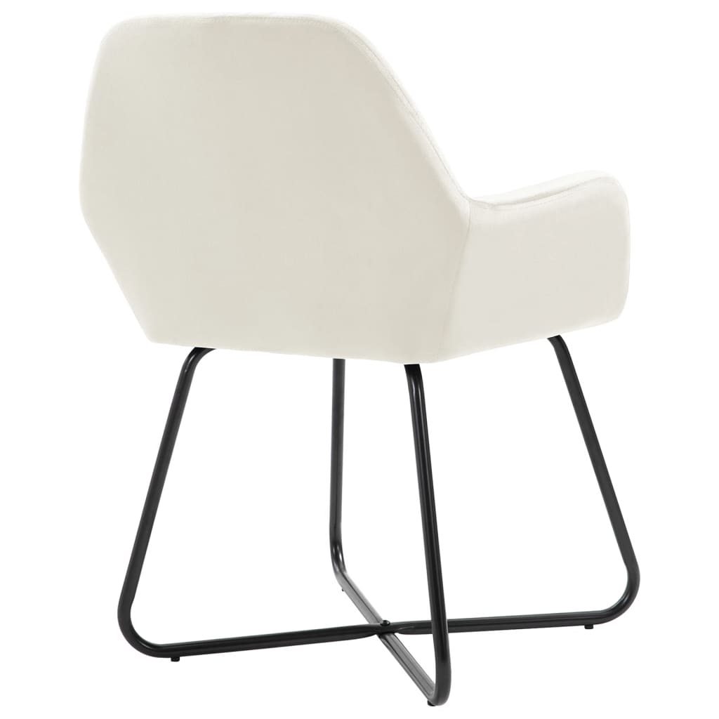 Chaises à manger lot de 4 Crème Velours - XIOS