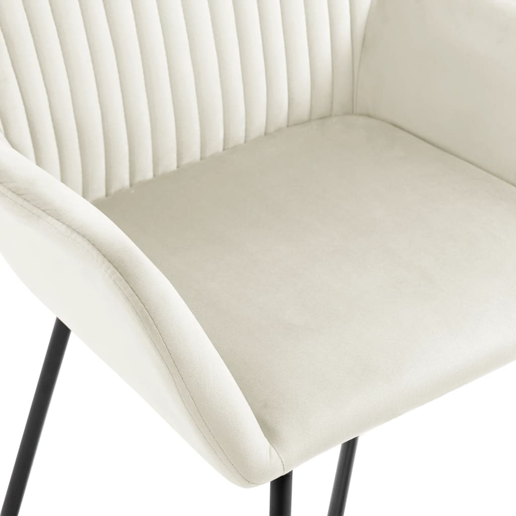 Chaises à manger lot de 4 Crème Velours - XIOS
