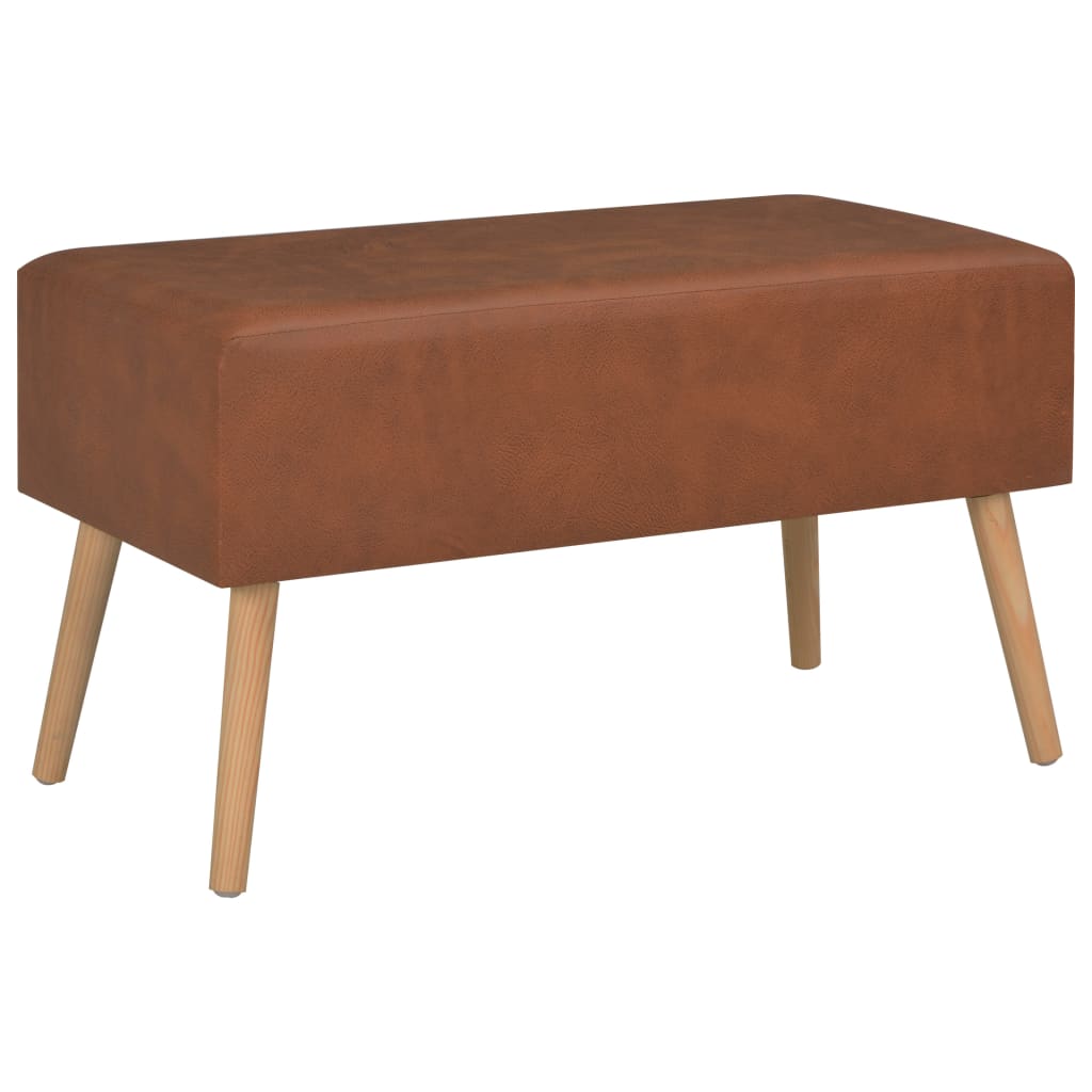 Banc avec tiroirs 80 cm Marron Similicuir - XIOS