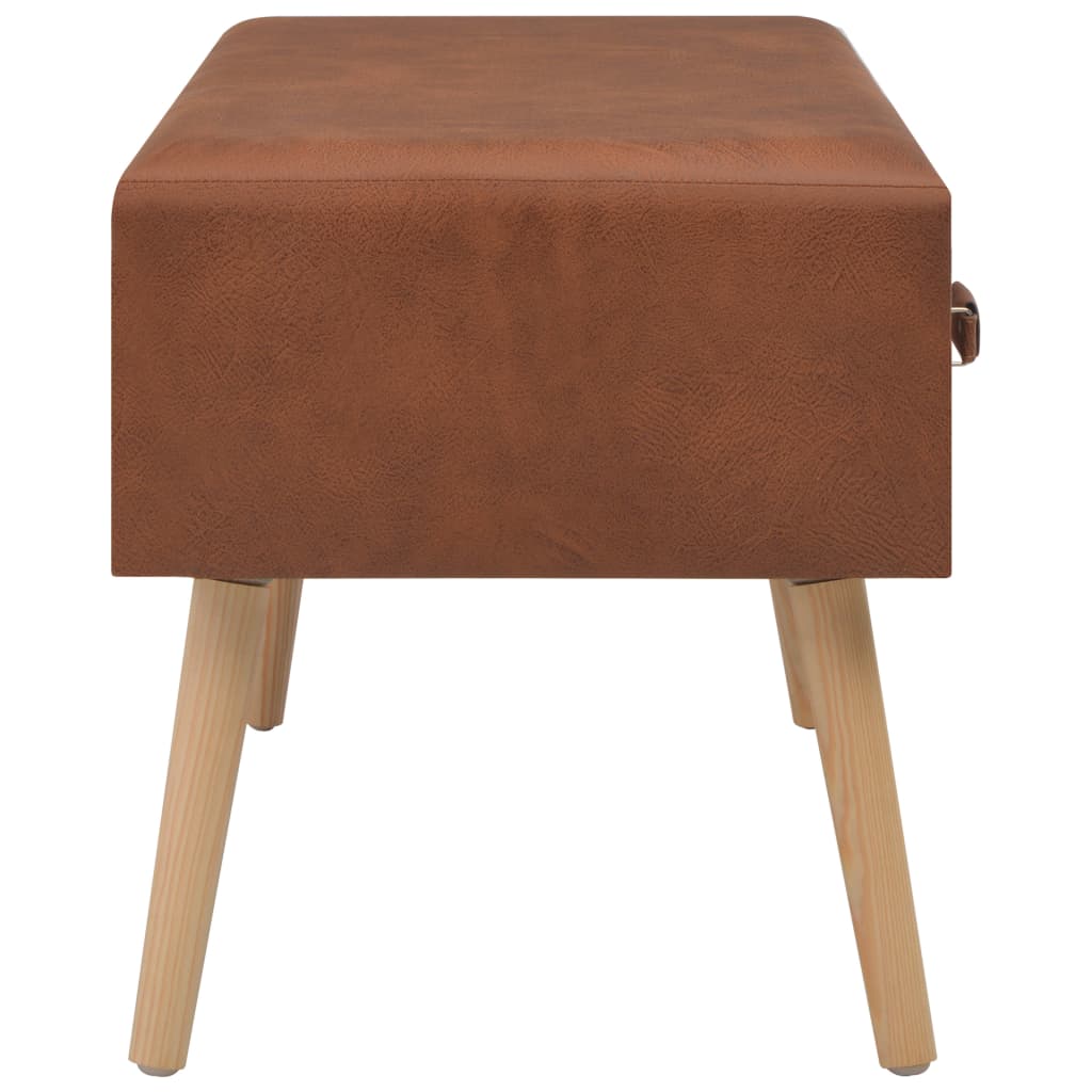Banc avec tiroirs 80 cm Marron Similicuir - XIOS