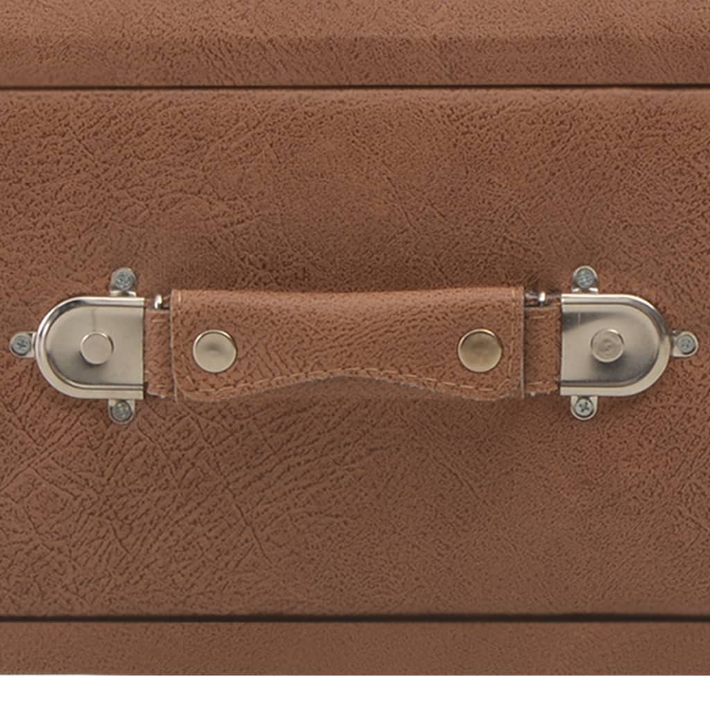 Banc avec tiroirs 80 cm Marron foncé Similicuir - XIOS