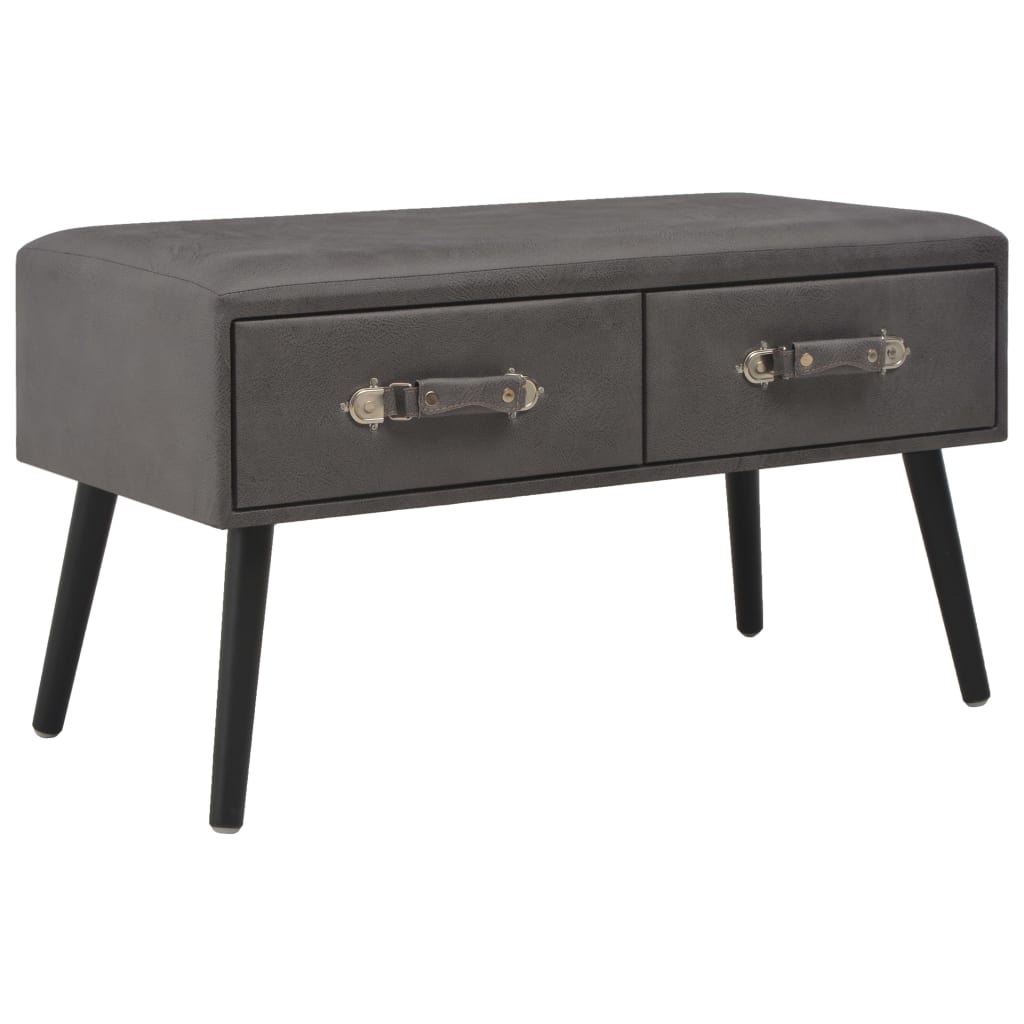 Banc avec tiroirs 80 cm Gris Similicuir - XIOS