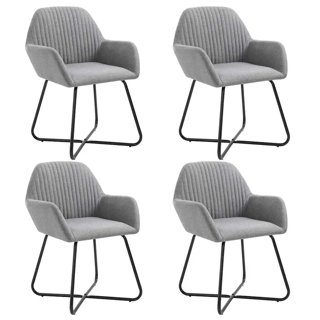 Chaises à manger lot de 4 gris clair tissu - XIOS