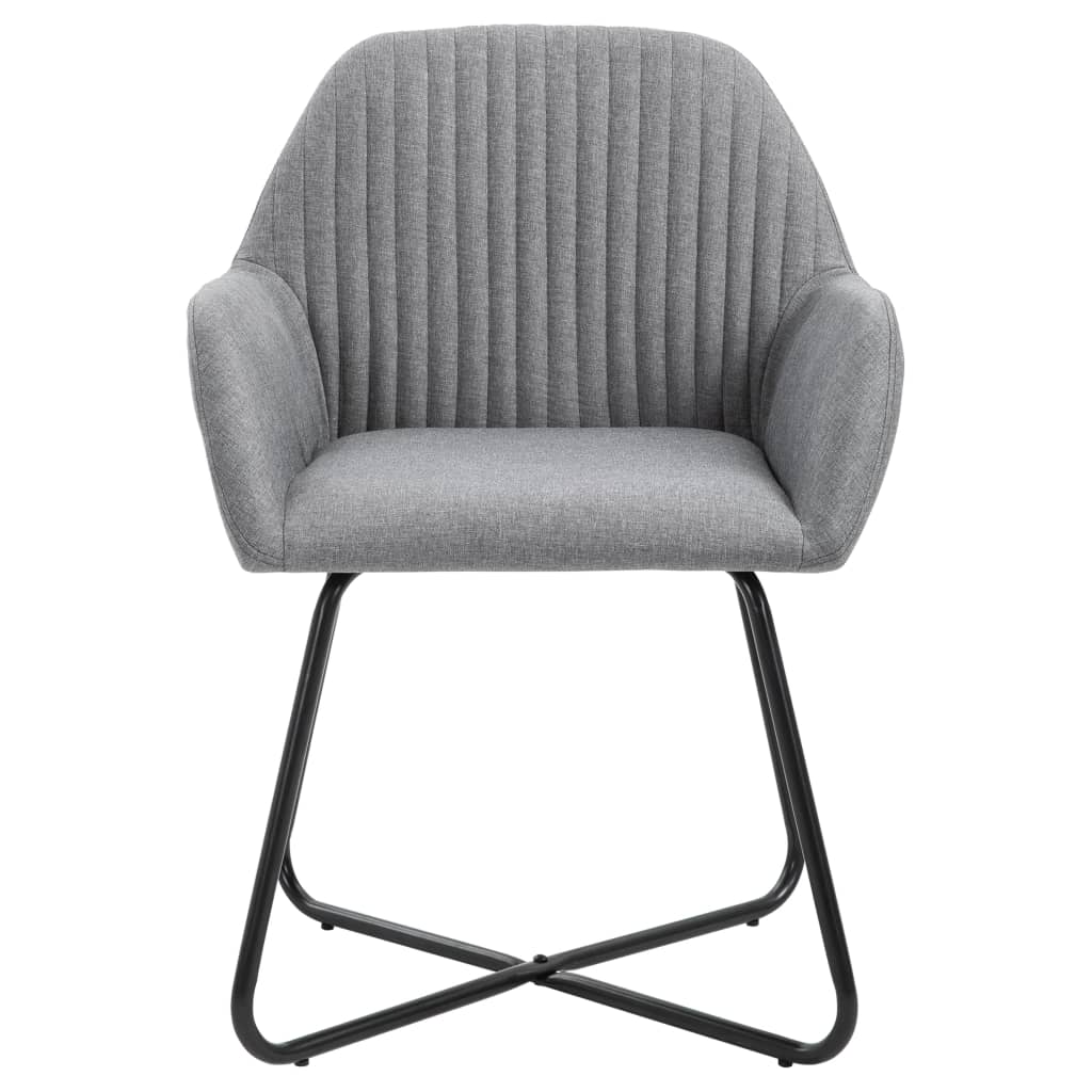 Chaises à manger lot de 4 gris clair tissu - XIOS