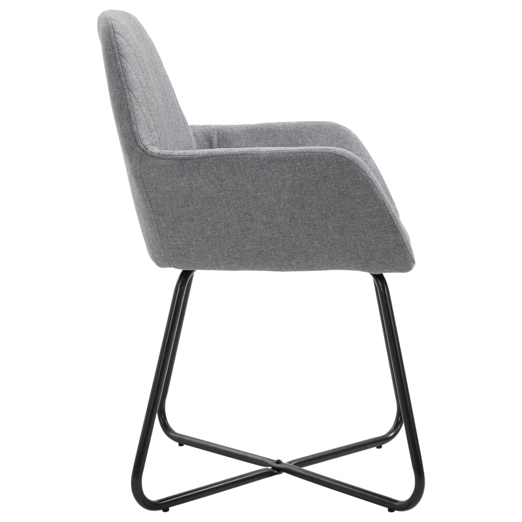 Chaises à manger lot de 4 gris clair tissu - XIOS