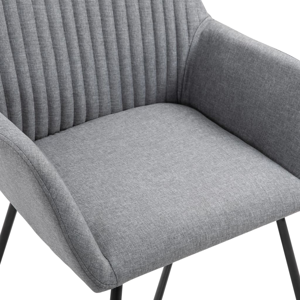 Chaises à manger lot de 4 gris clair tissu - XIOS