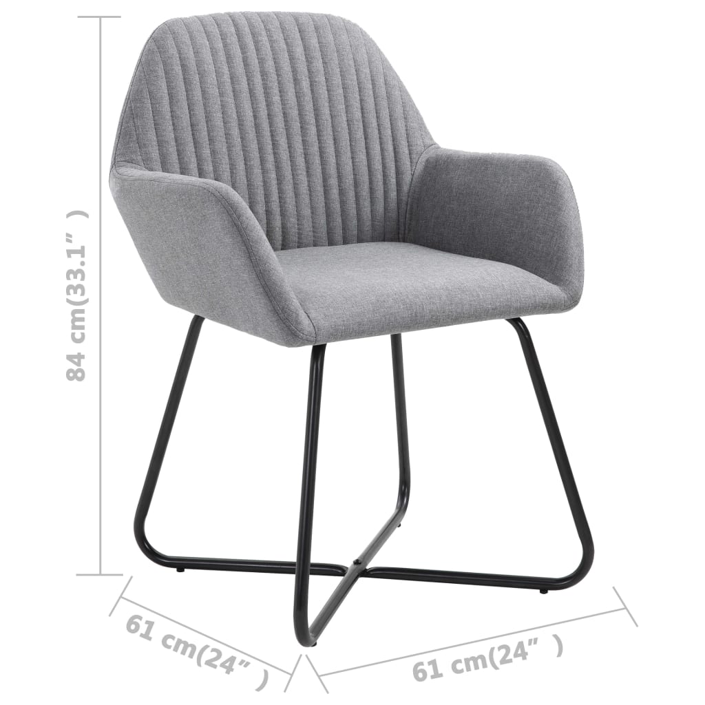Chaises à manger lot de 4 gris clair tissu - XIOS