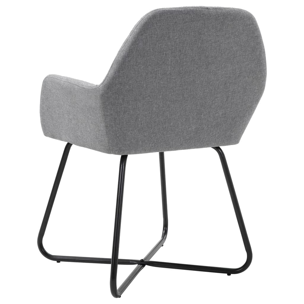 Chaises à manger lot de 6 gris clair tissu - XIOS