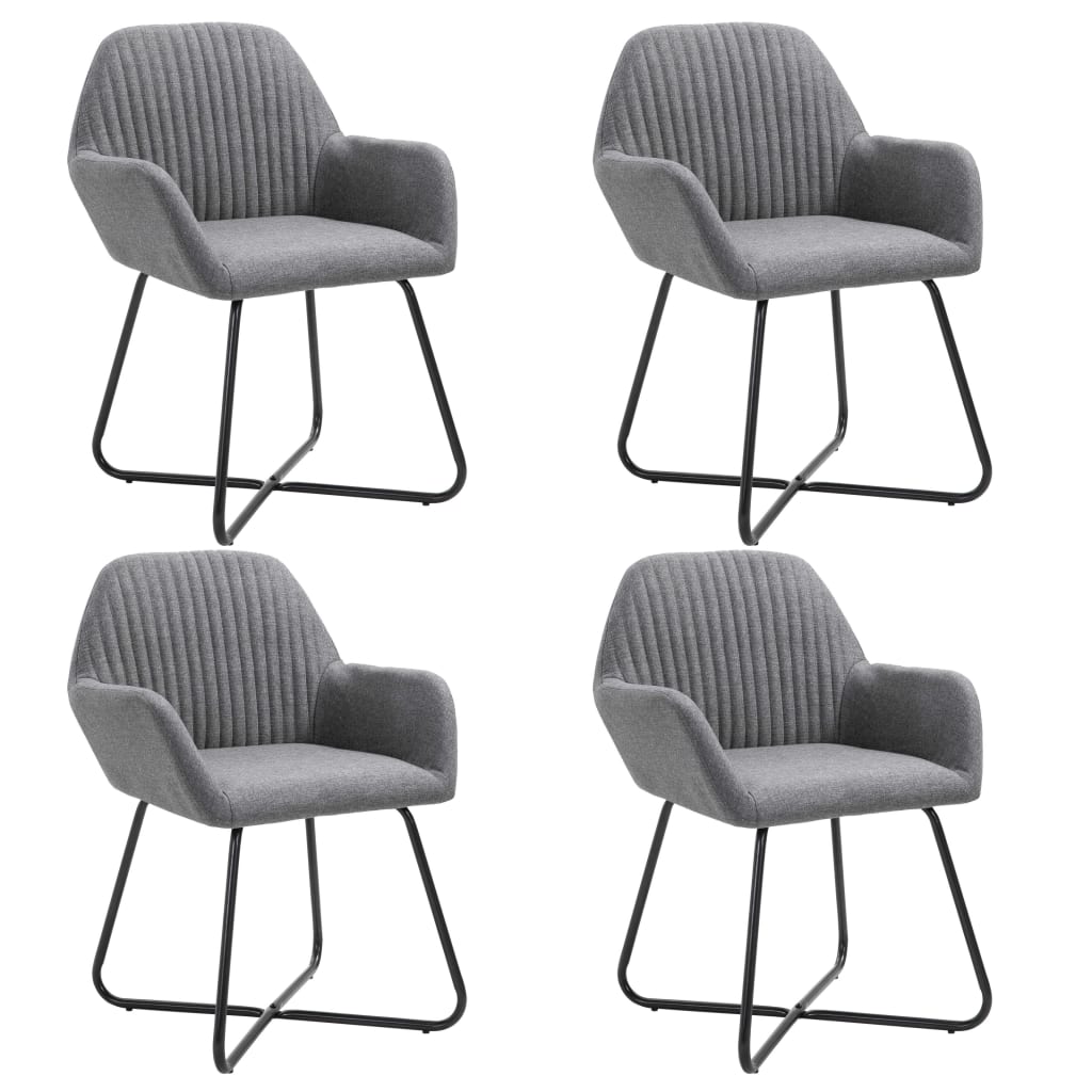 Chaises à manger lot de 4 gris foncé tissu - XIOS