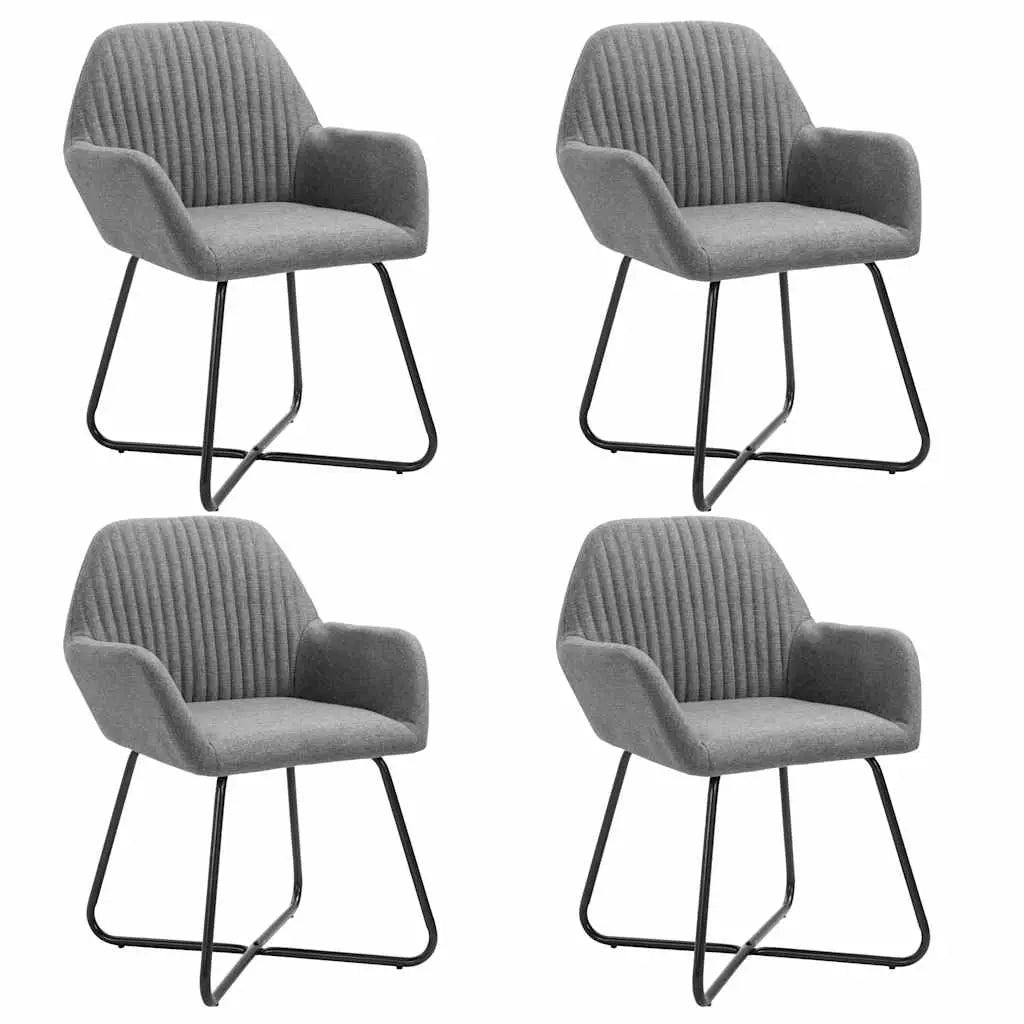 Chaises à manger lot de 4 gris foncé tissu - XIOS