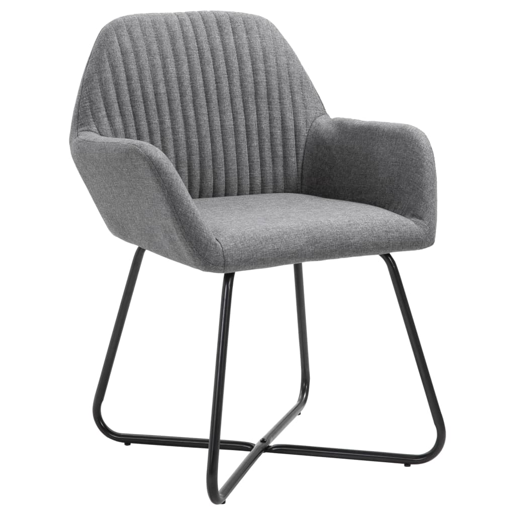 Chaises à manger lot de 4 gris foncé tissu - XIOS