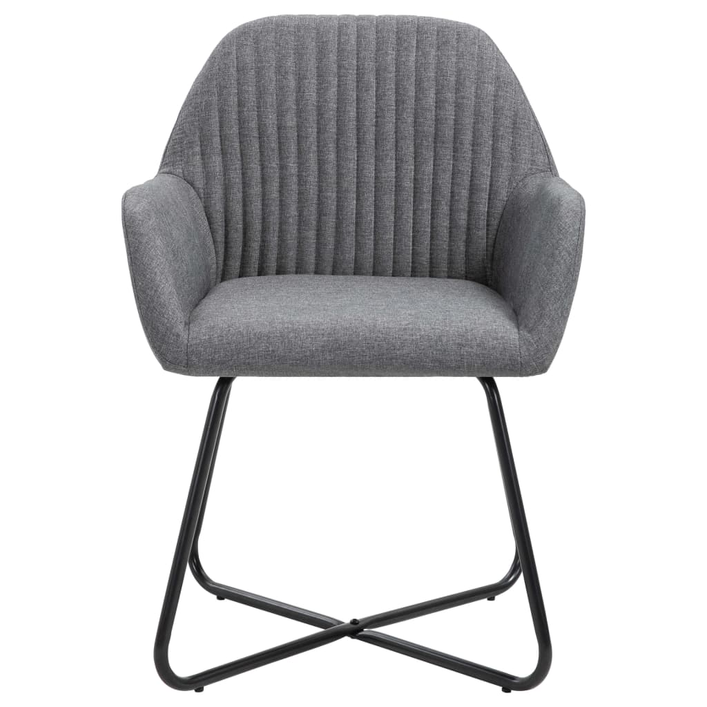 Chaises à manger lot de 4 gris foncé tissu - XIOS