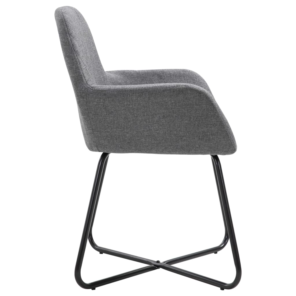 Chaises à manger lot de 4 gris foncé tissu - XIOS