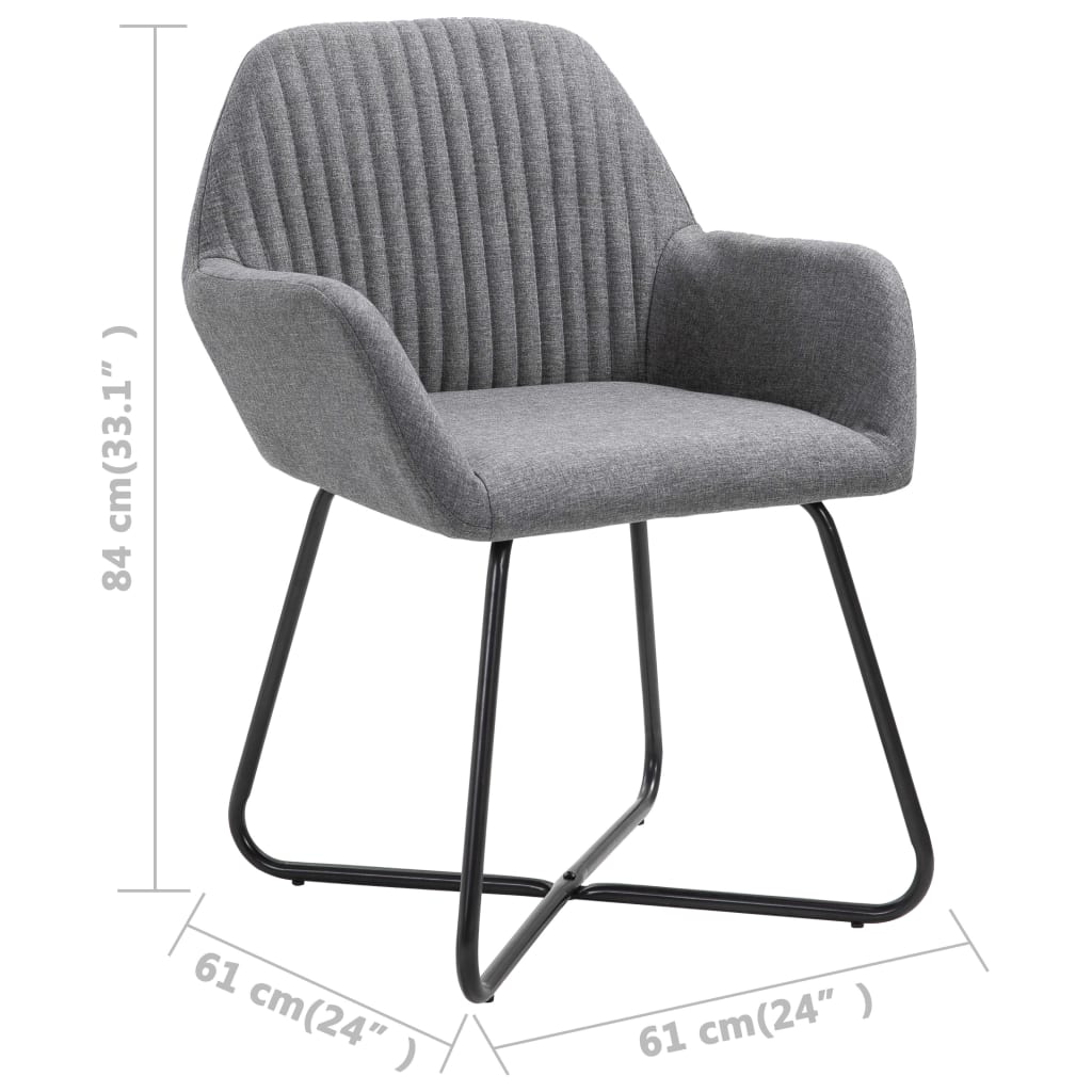 Chaises à manger lot de 4 gris foncé tissu - XIOS