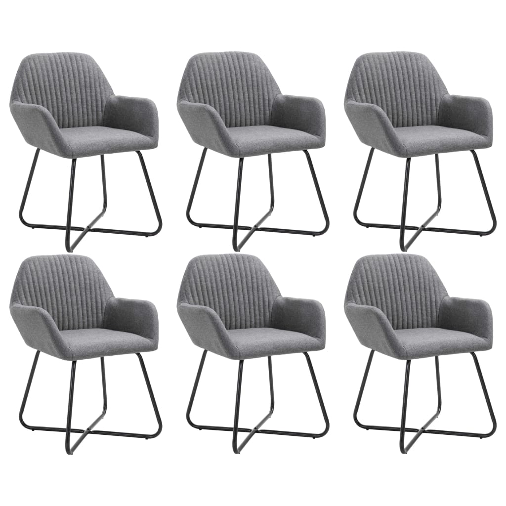 Chaises à manger lot de 6 gris foncé tissu - XIOS