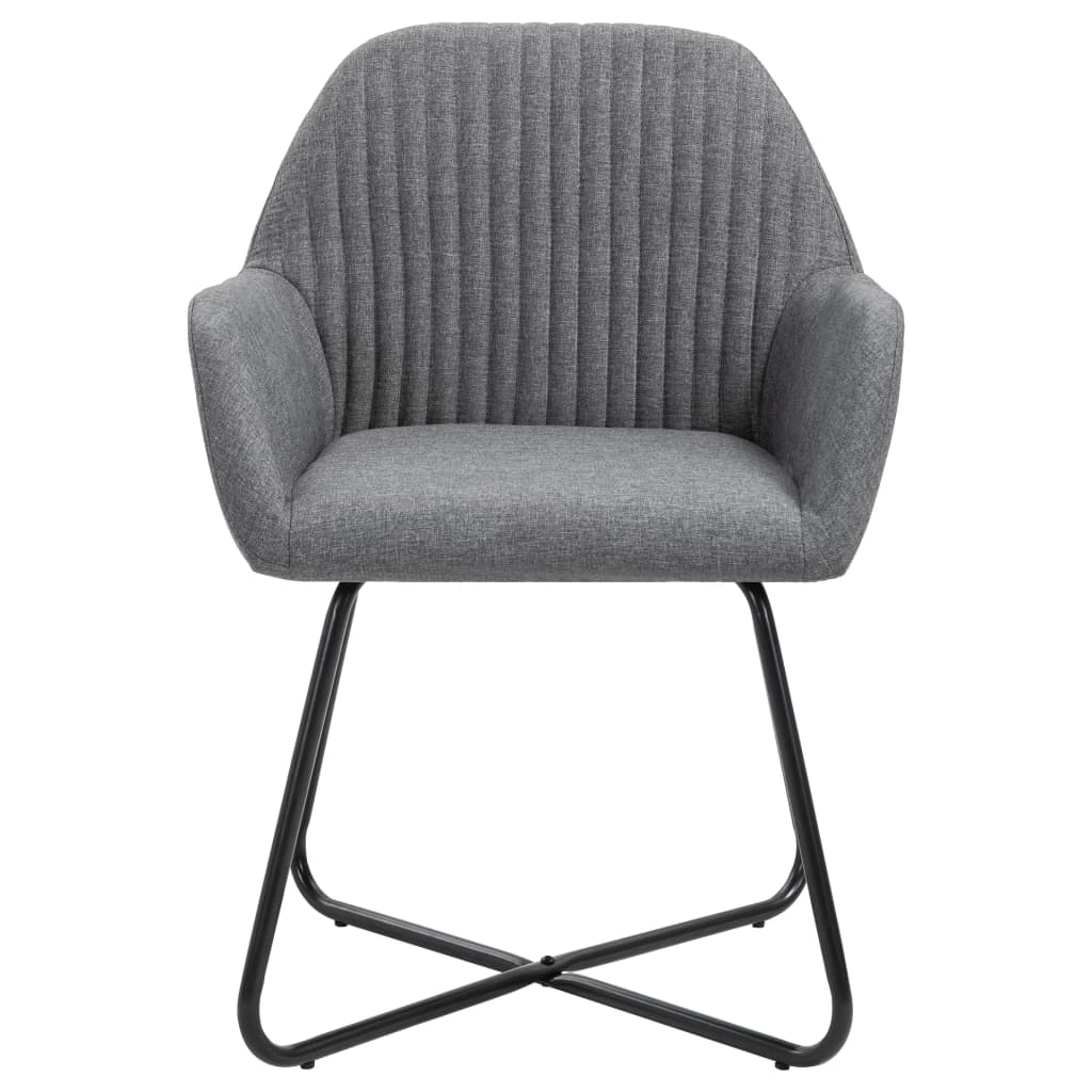 Chaises à manger lot de 6 gris foncé tissu - XIOS