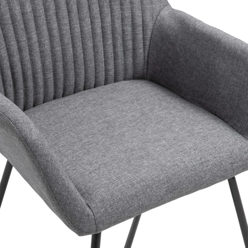 Chaises à manger lot de 6 gris foncé tissu - XIOS