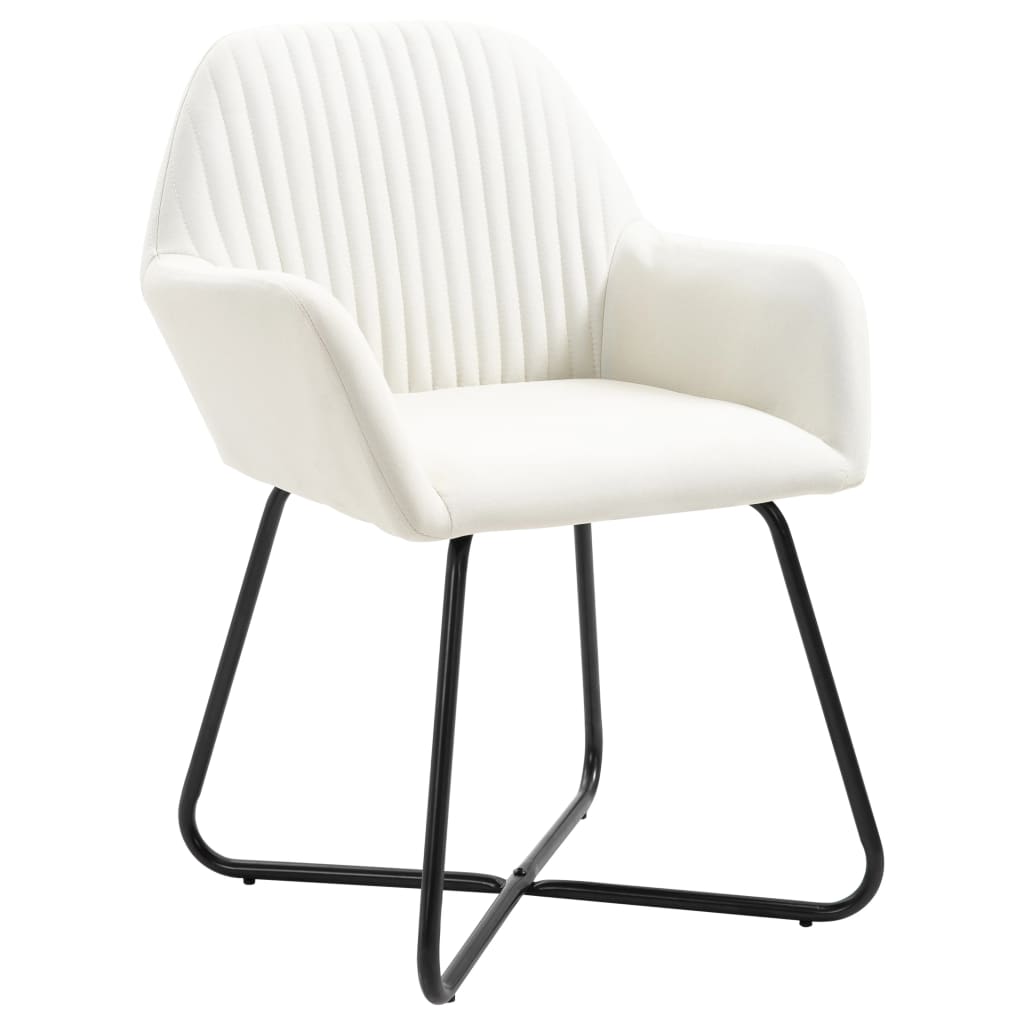 Chaises à manger lot de 4 crème tissu - XIOS