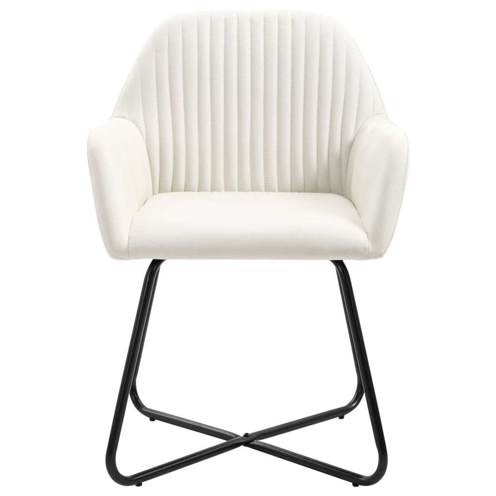 Chaises à manger lot de 4 crème tissu - XIOS