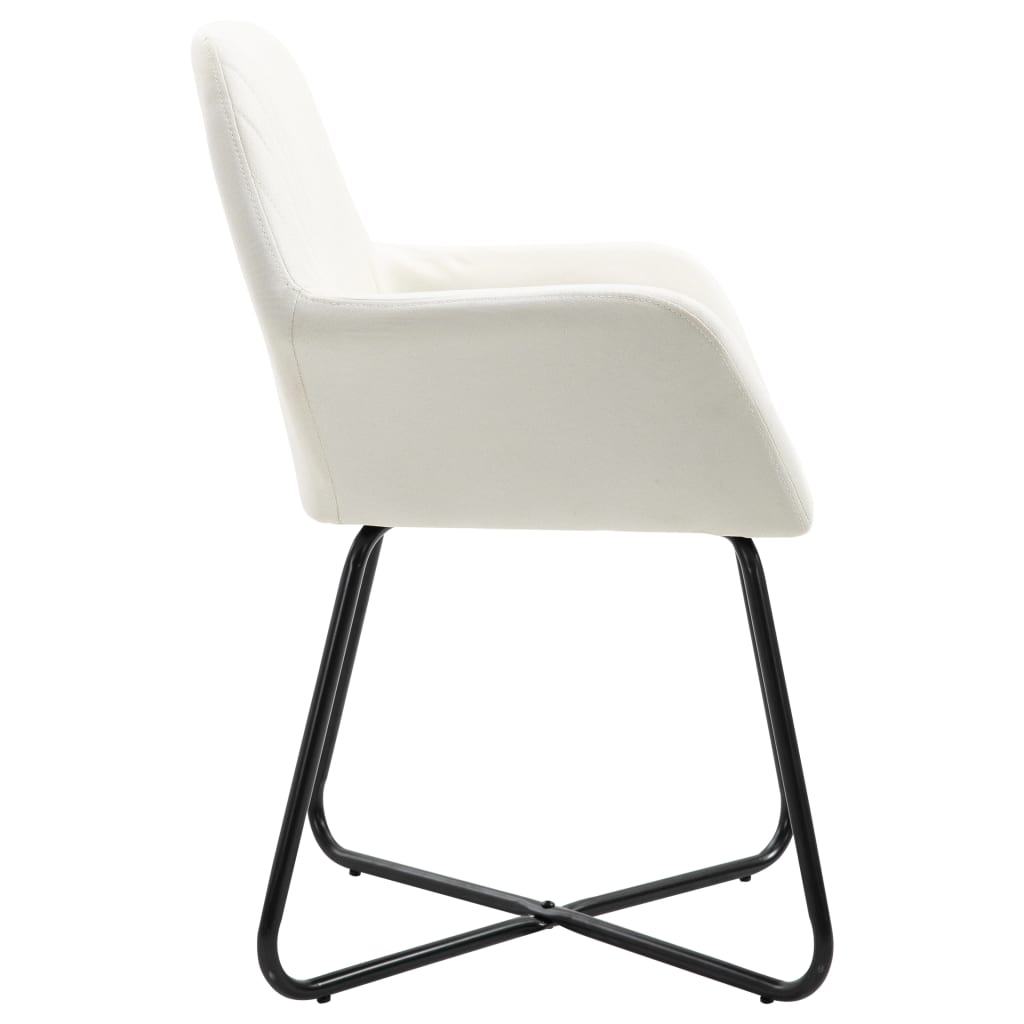 Chaises à manger lot de 6 crème tissu - XIOS