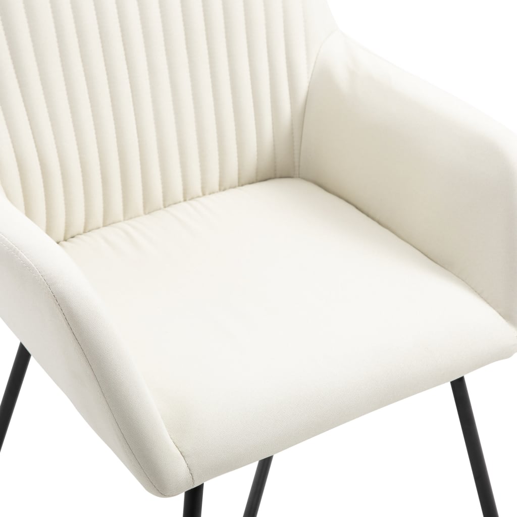 Chaises à manger lot de 6 crème tissu - XIOS