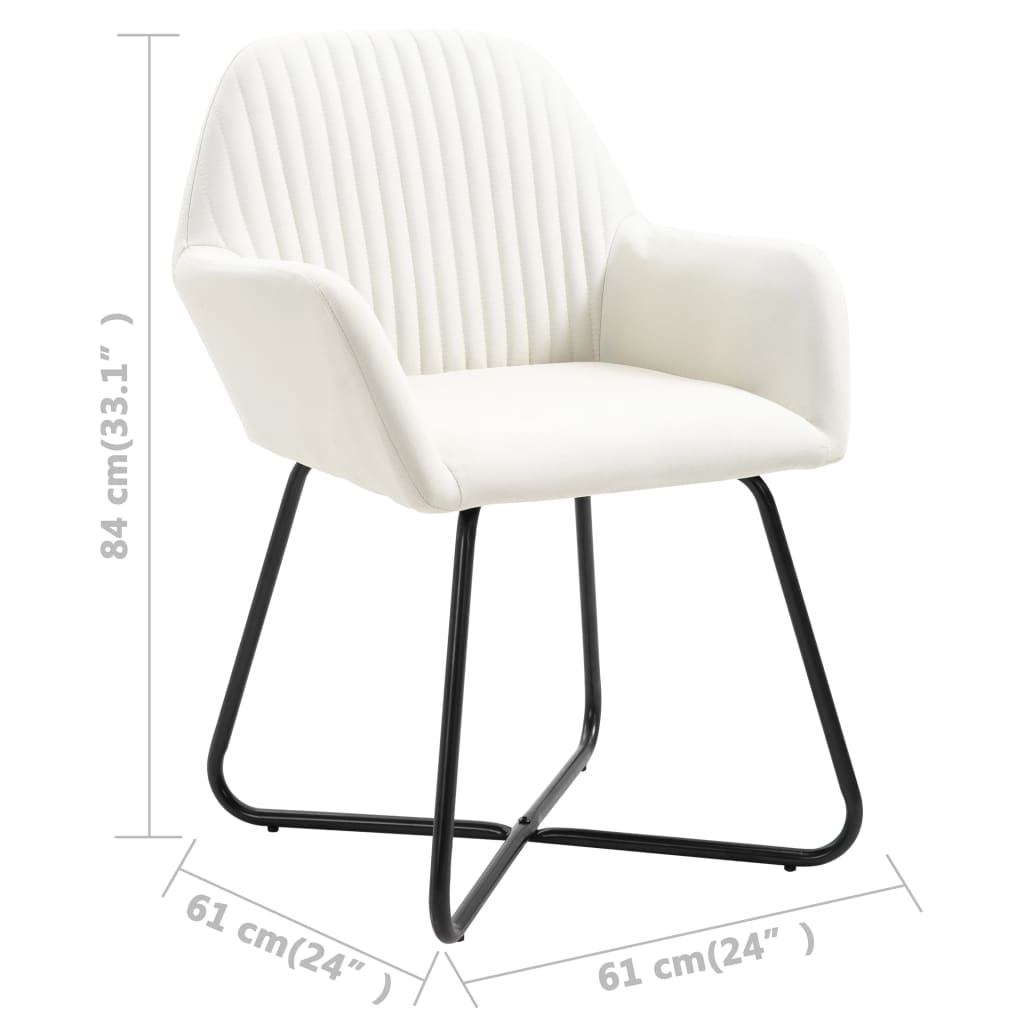 Chaises à manger lot de 6 crème tissu - XIOS