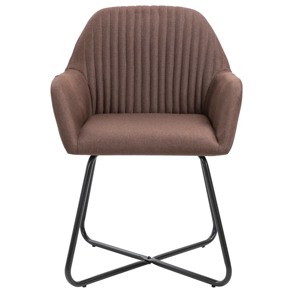 Chaises à manger lot de 4 marron tissu - XIOS