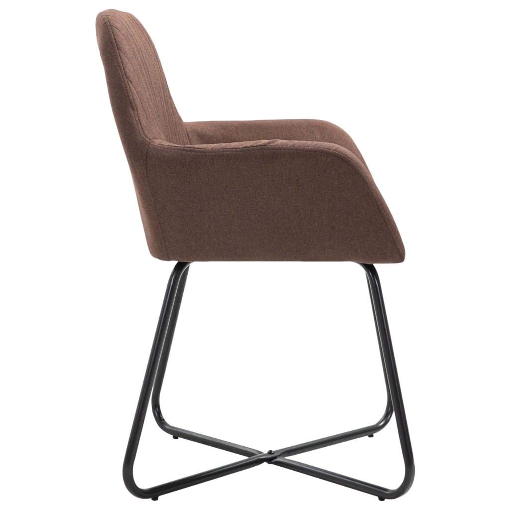 Chaises à manger lot de 4 marron tissu - XIOS