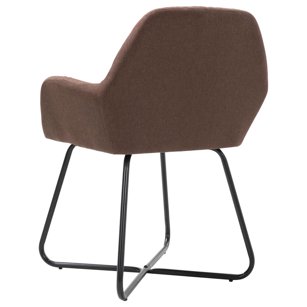 Chaises à manger lot de 4 marron tissu - XIOS