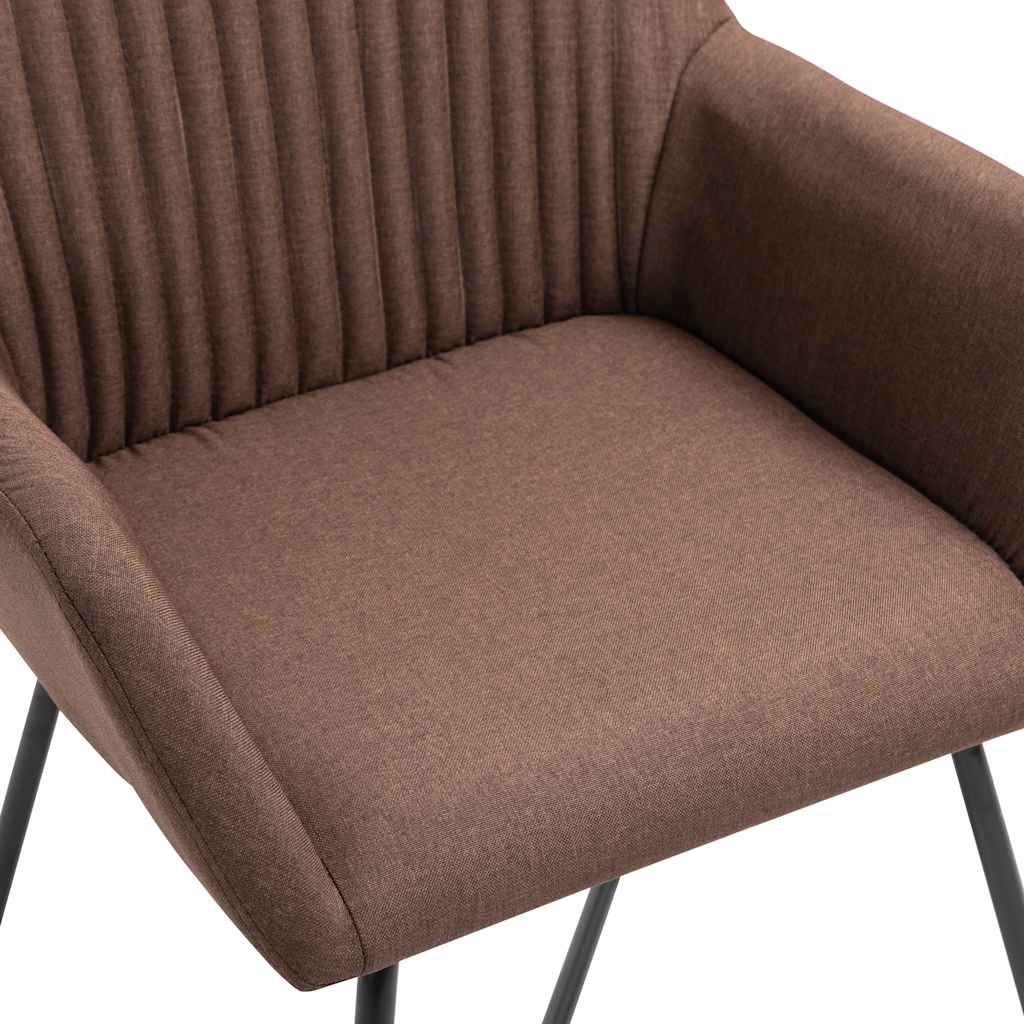 Chaises à manger lot de 4 marron tissu