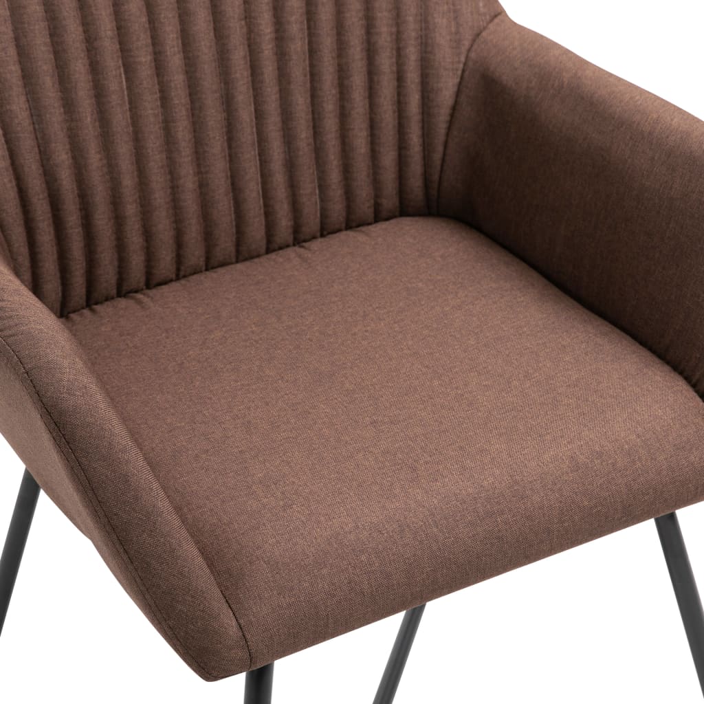 Chaises à manger lot de 4 marron tissu - XIOS